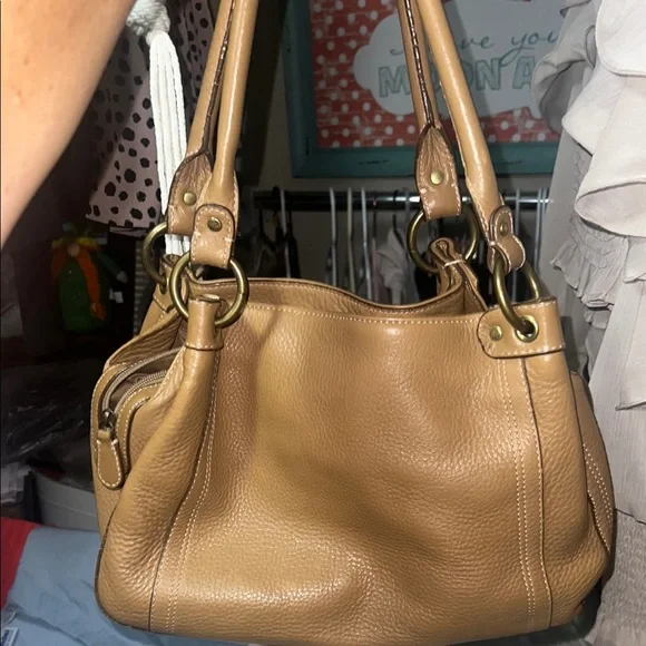 Fossil Tan Leather Shoulder Bag with Double Handles - Picture 8 of 10